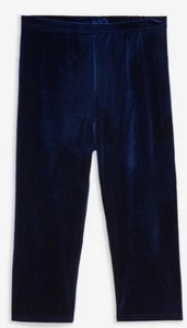 Topshop Navy Velour Cropped Leggings Size Medium Brand New Bnwt - Picture 1 of 3