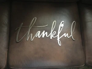 Word Art - Thankful - Parete in metallo rame 17 1/4"" da utilizzare ovunque nuovo con etichetta - Foto 1 di 4