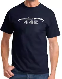 1970 1971 1972 Olds 442 Cutlass Convertible Outline Design Tshirt NEW COLORS - Picture 1 of 23