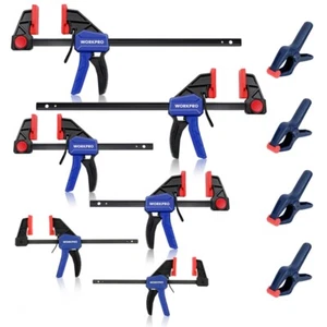 WORKPRO F Clamp 6" (2) Mini (2) Light Duty 12" (2) Wood Clamp 1"(4) Spring Clamp - Picture 1 of 10