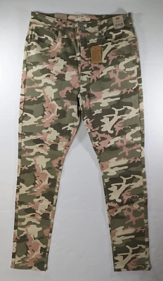 Calça jeans feminina Levi's tamanho 32x30 camuflagem verde rosa 721 cintura alta skinny - Imagem 1 de 4