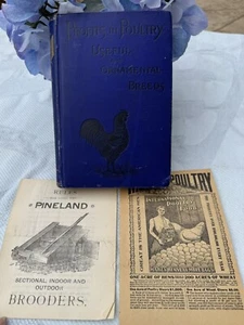 1st Edition 1889 “Profit In Poultry:Useful and Ornamental Breeds” Book+Ephemera - Picture 1 of 23