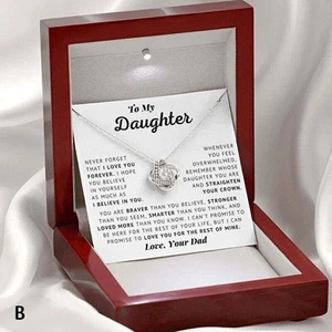 HOT For Daughter Jewellery Gift From Dad Pendant Necklace Card With Gift Box - Picture 1 of 10