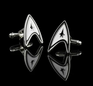 Gemelos de botón de acero inoxidable Star Trek Lost in Space para hombre - Imagen 1 de 4