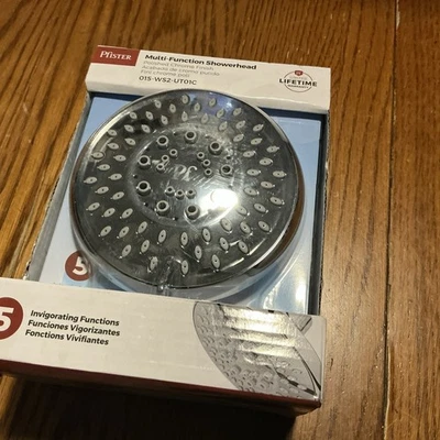 Pfister Shower Head, 5-Function, 1.75 GPM, Polished Chrome Finish, 015WS2UT01C - Image 1 of 4