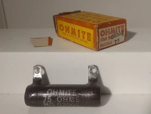 OHMITE 0200E 75 OHMS glasfaser emaillierter Widerstand NEU OPEN BOX - Bild 1 von 4