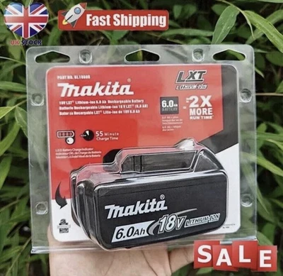 Genuine Makita 6ah 18v Power Tool Battery BL1860BX2 18V Li-lon Battery-black UK