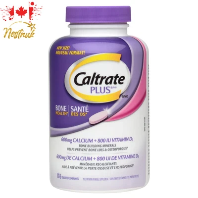 Caltrate Plus Bone Health 800 UI Vitamina D3 176 Comprimidos - Calcium Support Canadá Foto 1 de 2