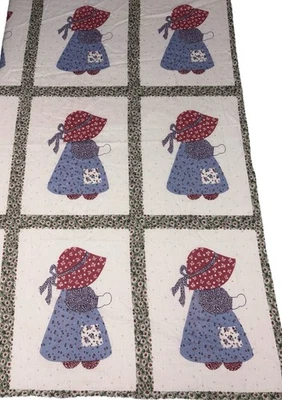 Vintage Sunbonnet Sue Fabric Applique Craft DIY 38x46 Country Floral - Image 1 of 4
