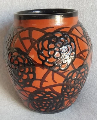 Max Laeuger, Kandern, seltene mittelgroße Jugendstil Vase, um 1900, gemarkt MLK - Bild 1 von 4