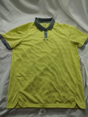 Camisa Polo OAKLEY Hombre Talla Grande Gris Amarillo Manga Corta Ajuste A Medida Foto 1 de 4