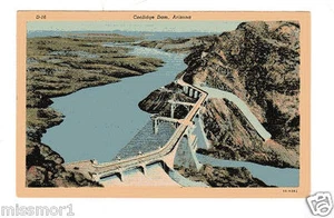 Postal vintage de Coolidge Dam Arizona 1946 - Imagen 1 de 2