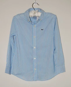 NWT Vineyard Vines Boy's Light Blue Striped LS Performance Whale Button Shirt  5 - Picture 1 of 11
