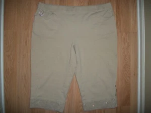 QUACKER FACTORY DREAM JEANNES CONVERTIBLE CAPRIS WOMAN SZ XL RHINESTONE A231344 - Picture 1 of 5