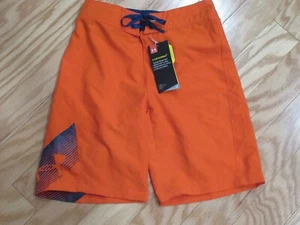 Under Armour Storm Boys Board Shorts Swim Trunks Bathing Suit Red 25/10 - Picture 1 of 4