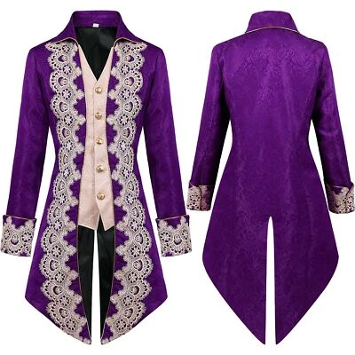 Men's steampunk medieval tailcoat Gothic Victorian era frock coat uniform - Image 1 of 4