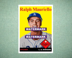Ralph Mauriello Los Angeles Dodgers 1958 Style Custom Baseball Art Card - Picture 1 of 2