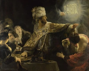 REMBRANDT Art Poster or Canvas Print "Belshazzar's Feast" - Picture 1 of 1