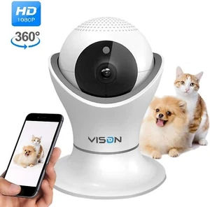 HD 1080p Pet Camera,Dog Camera 360° Pet Monitor Indoor Cat Camera with Night - Picture 1 of 5