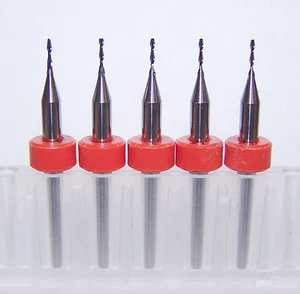 (5) 0.80mm (.0315") MICRO CARBIDE 2 FLUTE ENDMILL, LONG FLUTE 1600.0315.157 - Picture 1 of 3