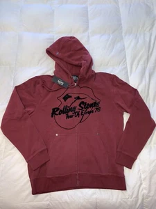 Sudadera con capucha roja RIFF STARS Rolling Stones Tour of Europe '76 76 para hombre talla L* - Imagen 1 de 4