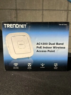 TRENDNET TEW-821DAP AC1200 Dual Band PoE Access Point ~ New In Sealed Retail Box - Image 1 of 4