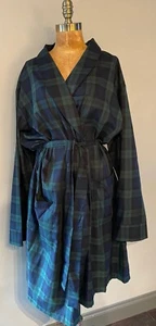 M&S LIGHTWEIGHT BLACK WATCH CLASSIC SHAWL COLLAR ROBE - SM, MED, LG, X LG - Picture 1 of 9