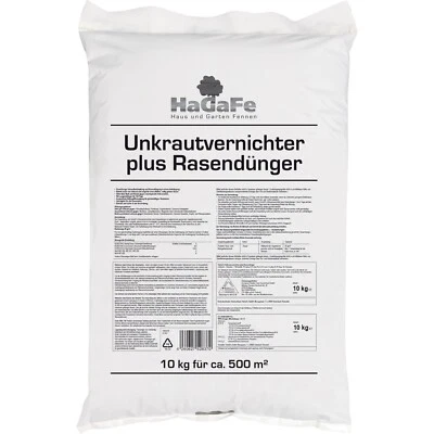 HaGaFe Unkrautvernichter plus Rasendünger Dünger mit UV NPK Volldünger