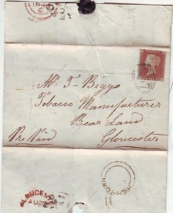 1848 HEREFORD LETTER S GOODE ORDERING TOBACCO UDC HIGH-TOWN TO BIGGS GLOUCESTER - Picture 1 of 2
