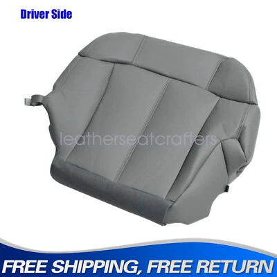 Fits 2000 2001 Chevrolet Silverado Driver Bottom Leather Seat Cover Pewter Gray - Imagem 1 de 4