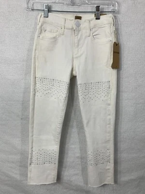 Denim súper ajustado True Religion Girls W23 blanco brillo Halle tiro medio Foto 1 de 4
