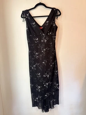 Vintage Ruby Rox Asymmetrical Midi Dress black glitter fairy Core Medium Layered - Image 1 of 4