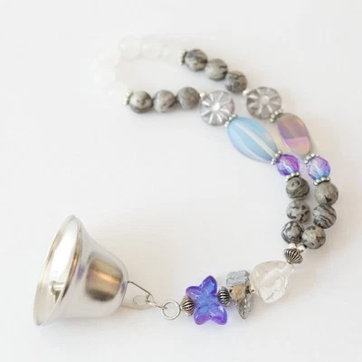 Cabide de campainha com miçangas borboleta roxa decoração boho presente - Imagem 1 de 4