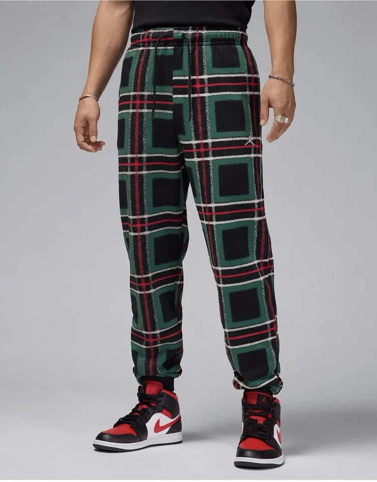 Nike Air Jordan Men's Plaid Sweatpants Joggers Colorful FV7462-010 XL