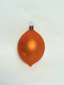 Vintage Glass Matte Orange Teardrop Halloween Christmas Ornament 3" Tall - Picture 1 of 7
