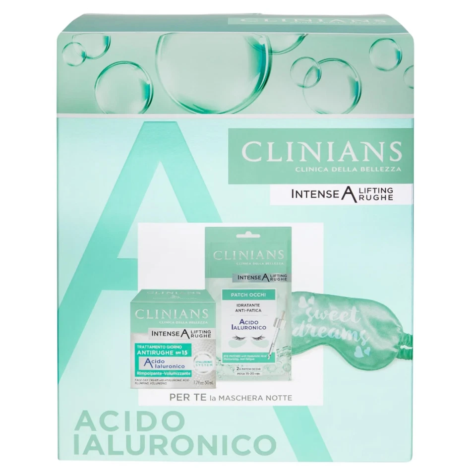 CLINIANS COFANETTO INTENSE A LIFTING RUGHE 50ML PATCH E MASCHERA NOTTE - Immagine 1 di 1