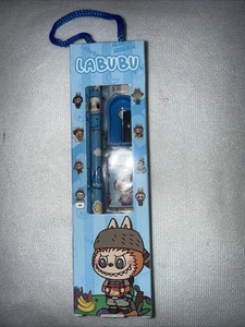 Labubu Pencil Set in Blue....Sharpner, Eraser and Pencil w/Case - Picture 1 of 6