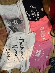 Lot Of 5 Abercrombie Kids Girls Short Sleeve T-Shirts Size XL - Picture 1 of 7
