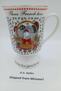 American Atelier 12 Days of Christmas Footed Mug Three French Hens 3rd - Picture 1 of 7