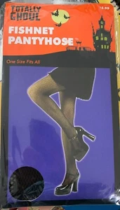 Schwarze Netzstrumpfhose Halloween Totally Ghoul Erwachsene Einheitsgröße NEU  - Bild 1 von 3
