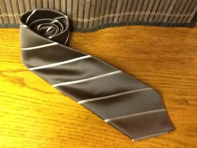 Corbata de hombre Wembley Leatherback Satins marrón multicolor a rayas ancha 097F3 Foto 1 de 3