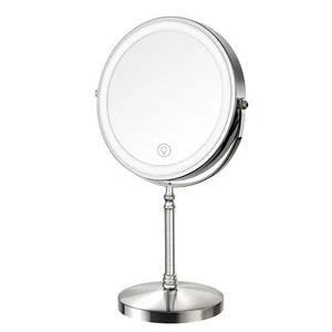 Lighted Makeup Mirror 3000 mAh Rechargeable Double Sided Magnifying Vanity Mi... - Picture 1 of 9
