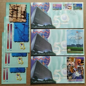 1999 Malaysia TNB National Electricity 50th Anniversary complete set 3 FDC (Mel) - Picture 1 of 8