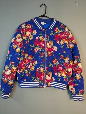 Chaqueta Umgee Acolchada Talla Mediana Floral Colorida Cremallera Completa Mujer Bomber Foto 1 de 4
