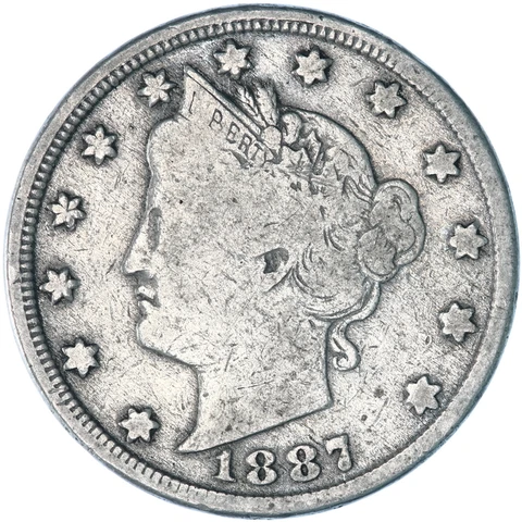 1887 (P) Liberty V Nickel Very Good VG+ See Pics Z587 Cover