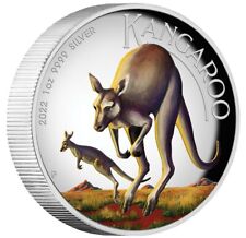 2022 Australia 1 Ounce Kangaroo Colored High Relief Silver Proof Coin