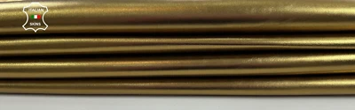 METALLIC BRONZE SMOOTH Thick Italian Goatskin leather 2 skins 10sqf 1.1mm C3060 - Image 1 of 4