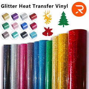 Heat Transfer Vinyl HTV Glitter Iron On Heat Press for T-shirt Cricut Silhouette
