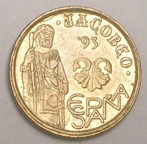 1993 Spain Spanish 5 Pesetas Jacobeo Coin VF+ - Picture 1 of 2