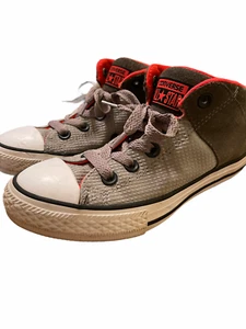 Converse All Star Youth Boys Shoes Size 1 Gray Fabric High Top 654275F GUC - Picture 1 of 7